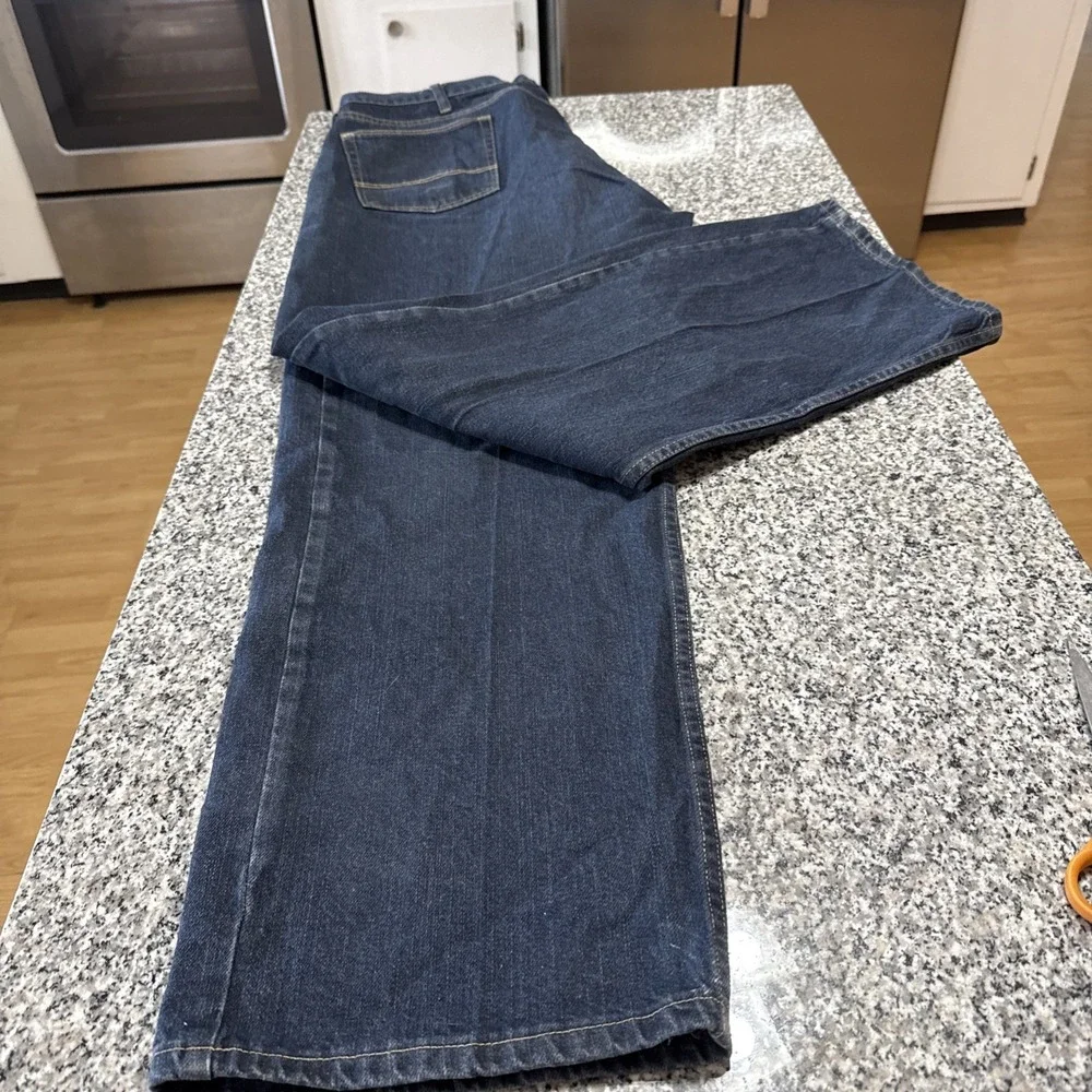 Wrangler Loose Wide Leg Straight 42x30 Dark‎ Wash mens